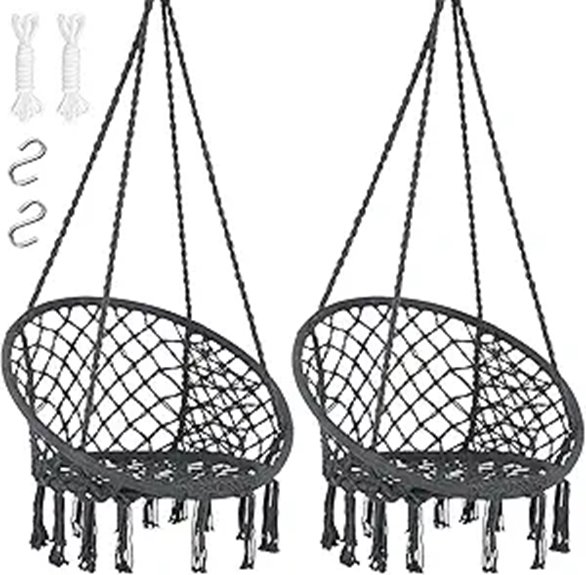 SUNCREAT Hammock Chair Hanging Swing (Pack of 2)