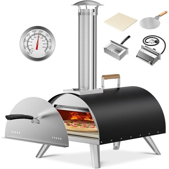 Multi-Fuel Outdoor Pizza Oven with Thermometer