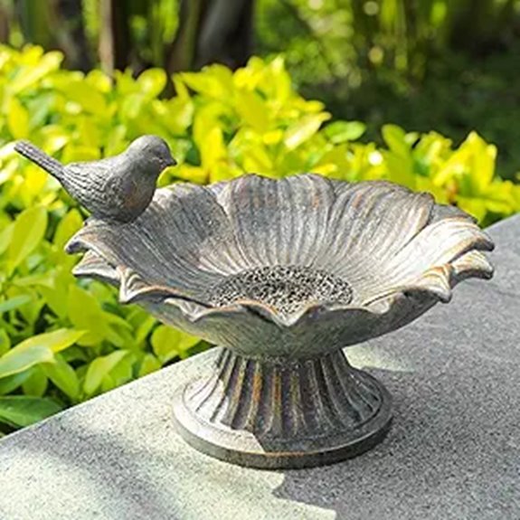 MUMTOP Outdoor Bird Bath with Vintage Bird Decor