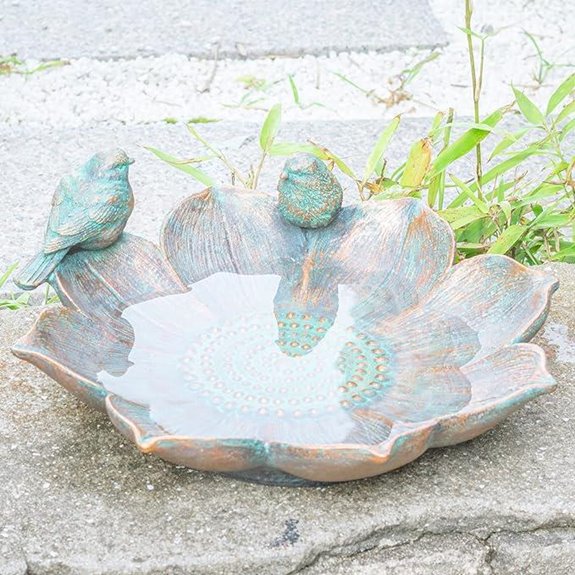 MUMTOP Outdoor Bird Bath with Vintage Bird Ornament