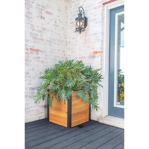 Vita Mezza 22 Cedar Square Planter with Posts