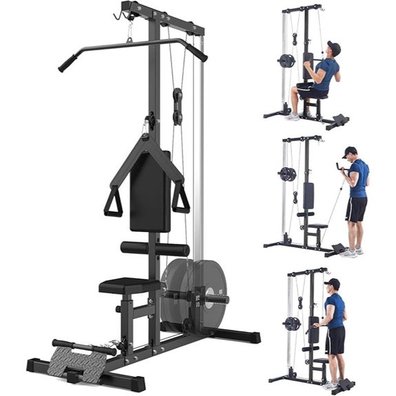 Wall-Mounted LAT Pull Down Machine with Adjustable Height
