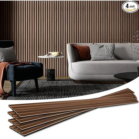 Art3d Walnut 4-Piece Wood Acoustic Wall Panels