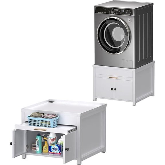Washer & Dryer Pedestal with Shelf and Door