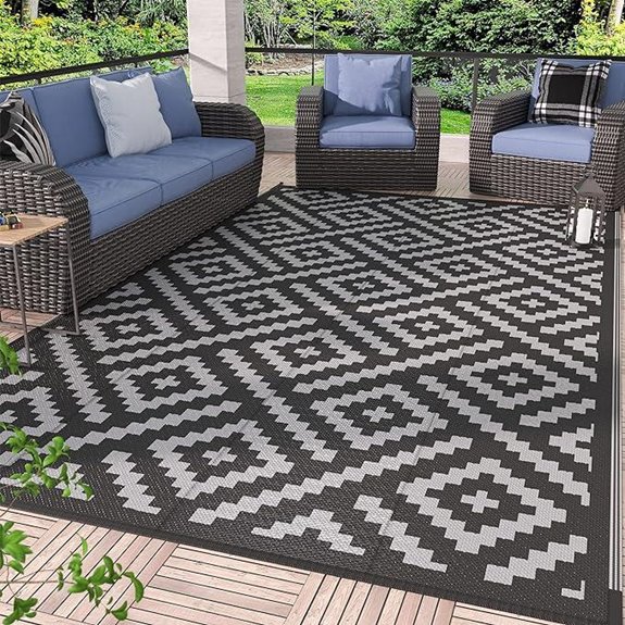 GENIMO Outdoor Waterproof Rug for Patio 5'x8