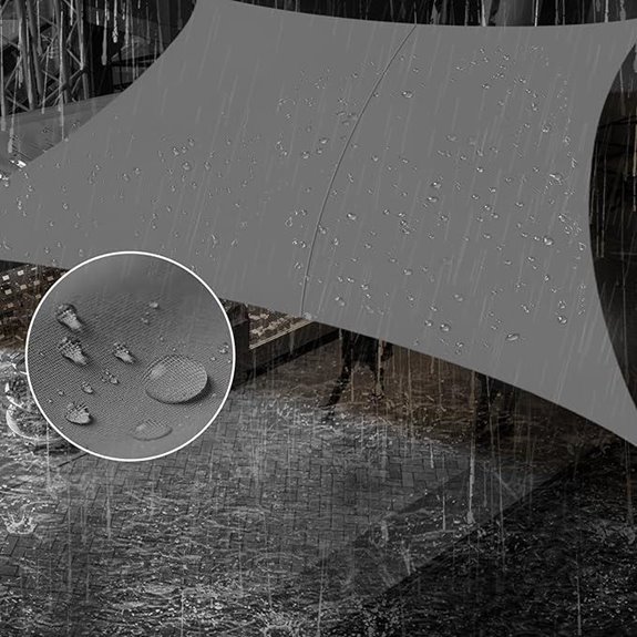 SUNNY GUARD Waterproof Sun Shade Sail 10'x10' Charcoal