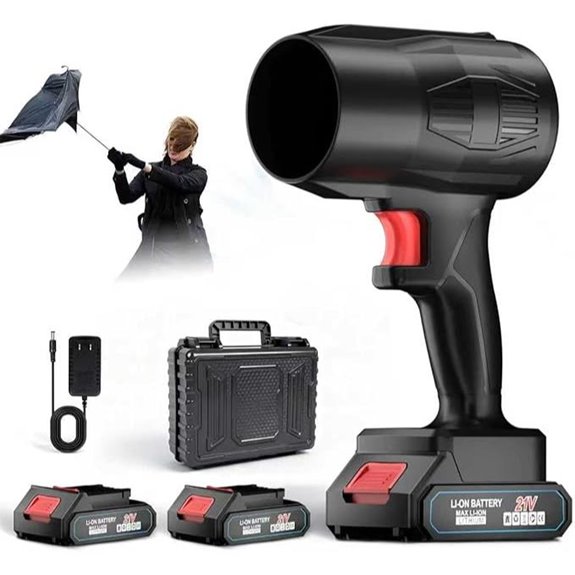 Cordless Leaf Blower with Batteries and Fast Charger