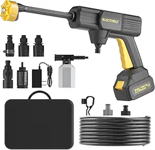 Cordless Pressure Washer 1100PSI 6-in-1 Nozzle Foam Cannon