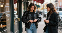 The '90S Called: It Wants Bella Hadid's Leather Jacket And Jeans Back
